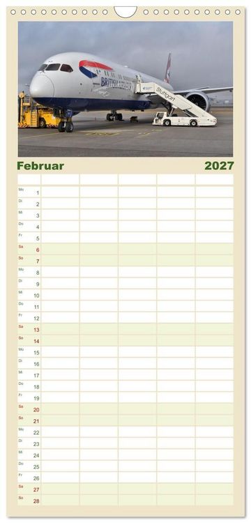 Produktbild: Familienplaner 2027 - Flugzeuge aller Art mit 5 Spalten (Wandkalender, 21 x 45 cm) CALVENDO