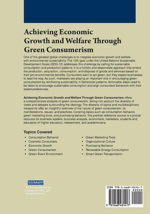Produktbild: Achieving Economic Growth and Welfare Through Green Consumerism