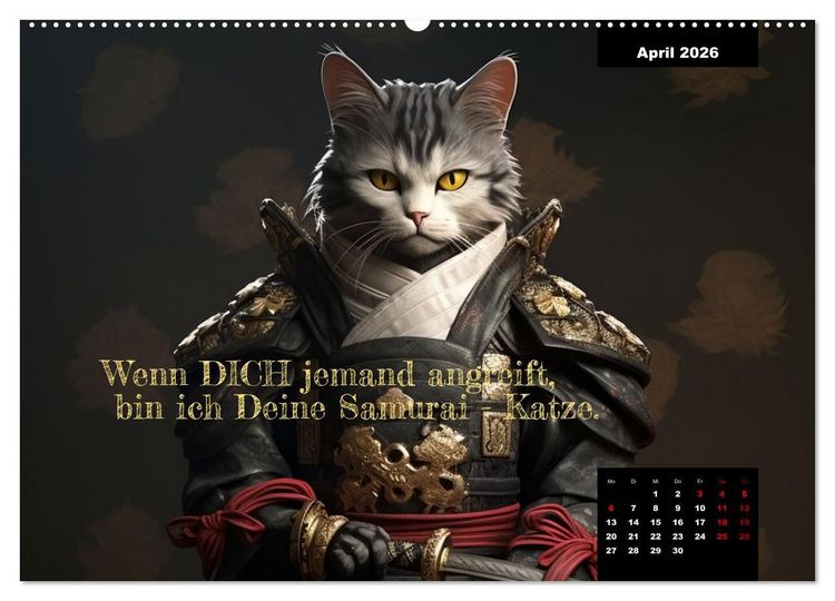 Produktbild: Katzen k&ouml;nnen alles, au&szlig;er traurig. (Wandkalender 2026 DIN A2 quer), CALVENDO Monatskalender