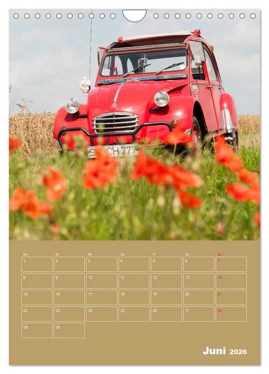 Produktbild: Citro&euml;n 2 CV &ndash; Flower Power (Wandkalender 2026 DIN A4 hoch), CALVENDO Monatskalender