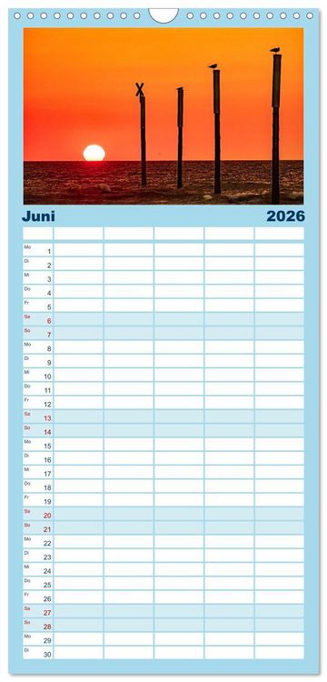 Produktbild: Familienplaner 2026 - Sankt Peter-Ording: Die raue Sch&ouml;nheit an der Nordsee mit 5 Spalten (Wandkalender, 21 x 45 cm) CALVENDO