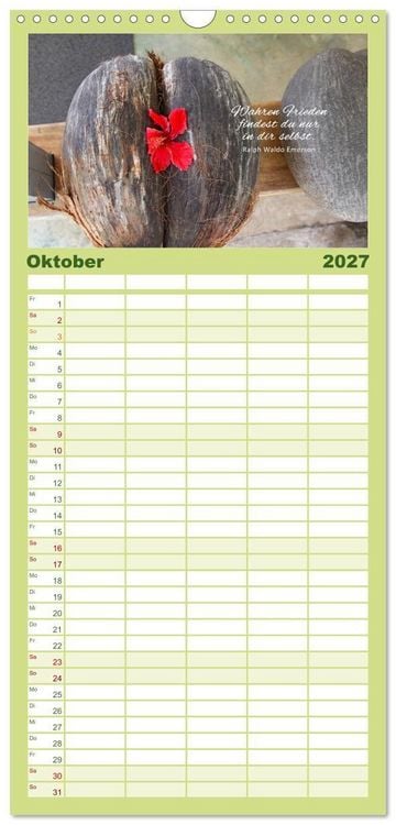 Produktbild: Familienplaner 2027 - Ruhe und Gelassenheit 2027 mit 5 Spalten (Wandkalender, 21 x 45 cm) CALVENDO