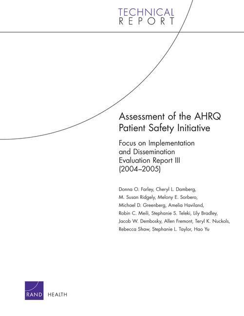 Produktbild: Assessment of the AHRQ Patient Safety Initiative
