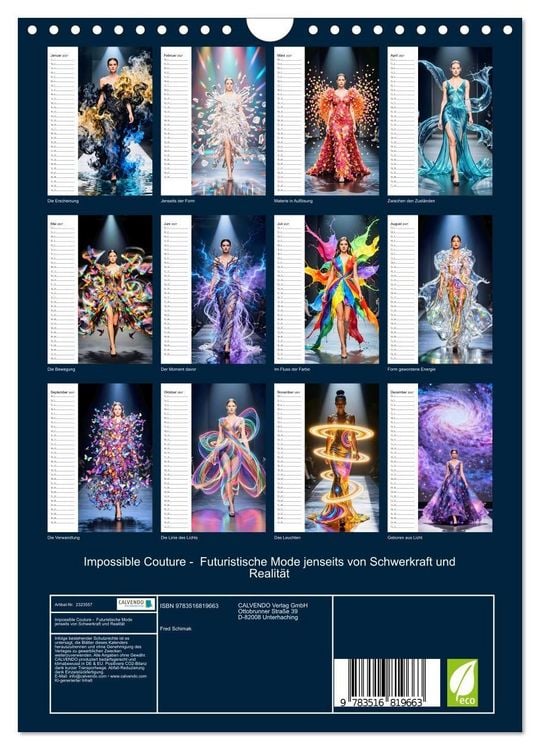 Produktbild: Impossible Couture - Futuristische Mode jenseits von Schwerkraft und Realit&auml;t (Wandkalender 2027 DIN A4 hoch), CALVENDO Monatskalender