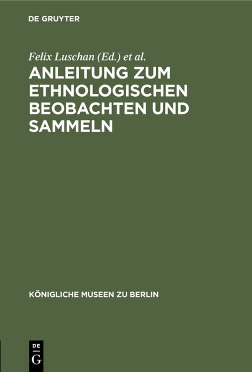 Produktbild: Anleitung zum ethnologischen Beobachten und Sammeln