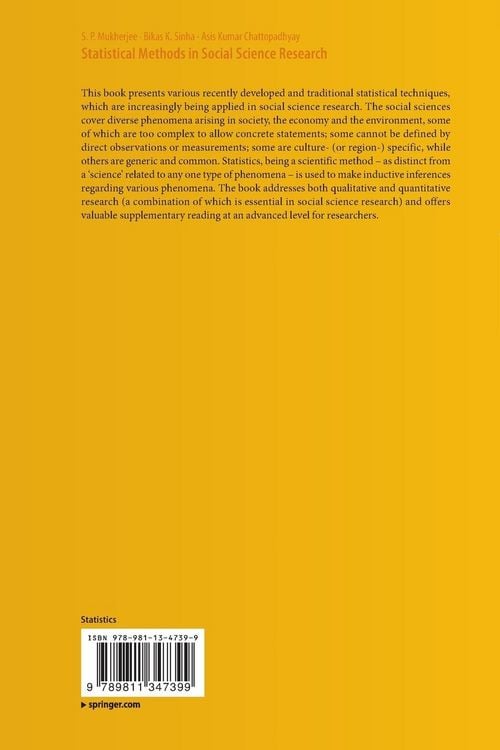 Produktbild: Statistical Methods in Social Science Research