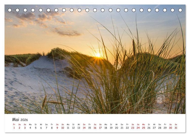 Produktbild: D&uuml;nen und Meer Nordseemomente (Tischkalender 2026 DIN A5 quer), CALVENDO Monatskalender