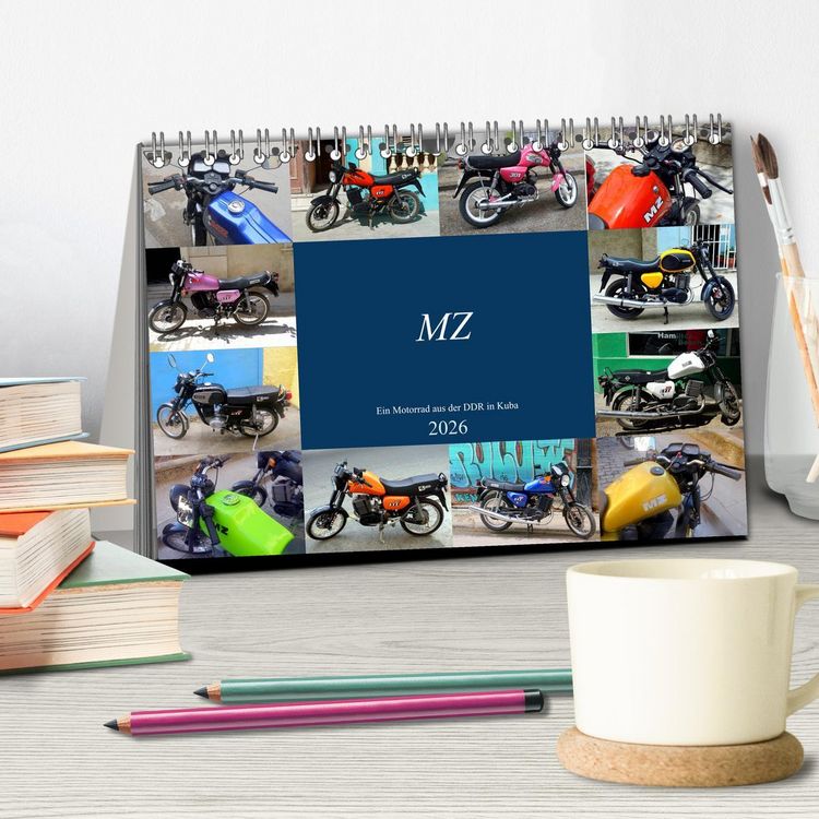 Produktbild: MZ - Ein Motorrad aus der DDR in Kuba (Tischkalender 2026 DIN A5 quer), CALVENDO Monatskalender