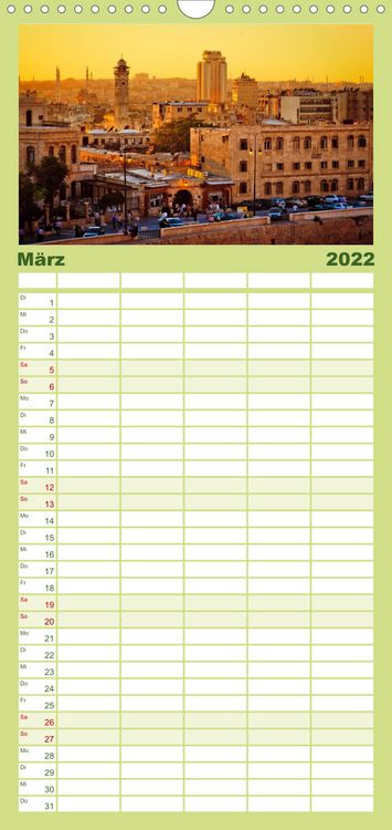 Produktbild: Familienplaner Syrien - Erinnerungen (Wandkalender 2022 , 21 cm x 45 cm, hoch)