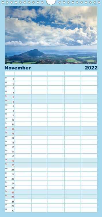 Produktbild: Familienplaner Inselparadies Mauritius (Wandkalender 2022 , 21 cm x 45 cm, hoch)