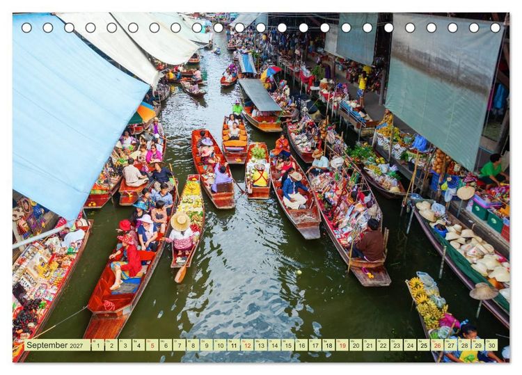 Produktbild: M&auml;rkte der Welt - fotografische Impressionen von M&auml;rkten ber&uuml;hmter St&auml;dte (Tischkalender 2027 DIN A5 quer), CALVENDO Monatskalender