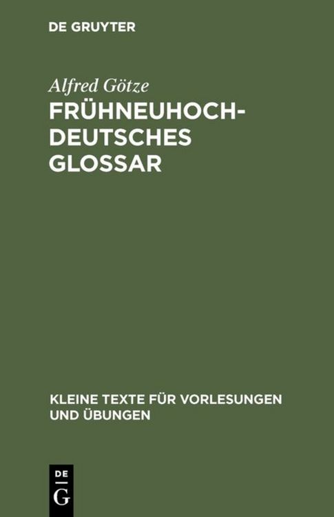Produktbild: Fr&uuml;hneuhochdeutsches Glossar