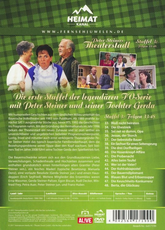 Produktbild: Peter Steiners Theaterstadl - Staffel 3/Folgen 33-48 [8 DVDs]