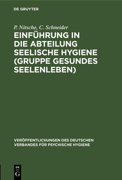 Produktbild: Einf&uuml;hrung in die Abteilung Seelische Hygiene (Gruppe Gesundes Seelenleben)