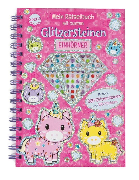 Produktbild: Mein R&auml;tselbuch mit bunten Glitzersteinen. Einh&ouml;rner