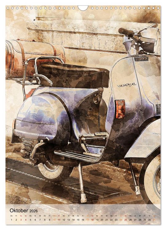 Produktbild: Motorroller - Vespa Galerie (Wandkalender 2026 DIN A3 hoch), CALVENDO Monatskalender