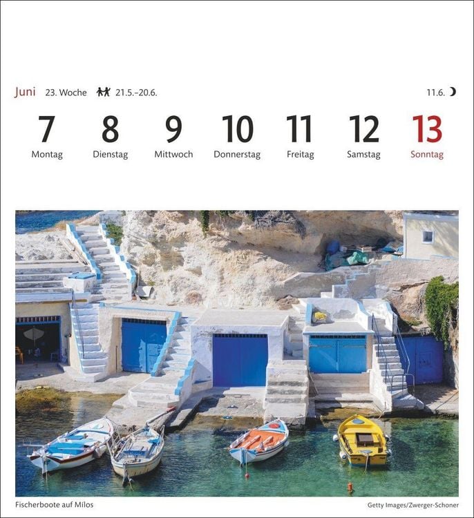 Produktbild: Griechische Inseln Sehnsuchtskalender 2027 - Wochenkalender mit 53 Postkarten