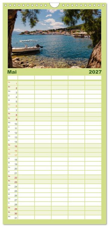 Produktbild: Familienplaner 2027 - Zakynthos und Kefalonia Trauminseln im Ionischen Meer mit 5 Spalten (Wandkalender, 21 x 45 cm) CALVENDO