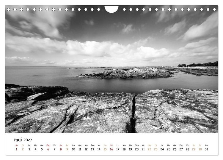Produktbild: Terres de contraste &ndash; Une ann&eacute;e en monochrome (Calendrier mural 2027 DIN A4 vertical), CALVENDO calendrier mensuel