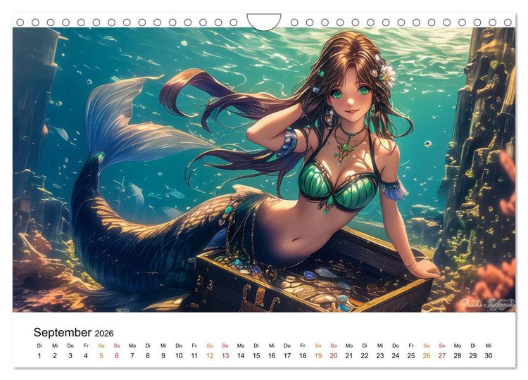 Produktbild: Meerjungfrauen - geheimnisvolle Sch&ouml;nheiten des Meeres (Wandkalender 2026 DIN A4 quer), CALVENDO Monatskalender