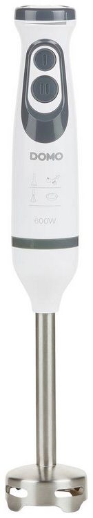 Produktbild: DOMO DO1089M Stabmixer 600 W mit Messbecher, Mixstab f&uuml;r Suppen, Schneebesenaufsatz, mit Zerkleinereraufsatz Wei&szlig;