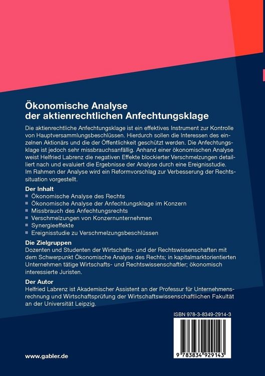 Produktbild: &Ouml;konomische Analyse der aktienrechtlichen Anfechtungsklage