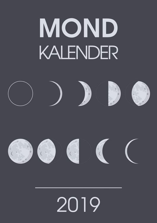 Produktbild: Mondkalender 2019 - Ein Terminkalender und Planer mit den neuen Mondphasen f&uuml;r 2019 - Praktischer Kalender f&uuml;r Unterwegs