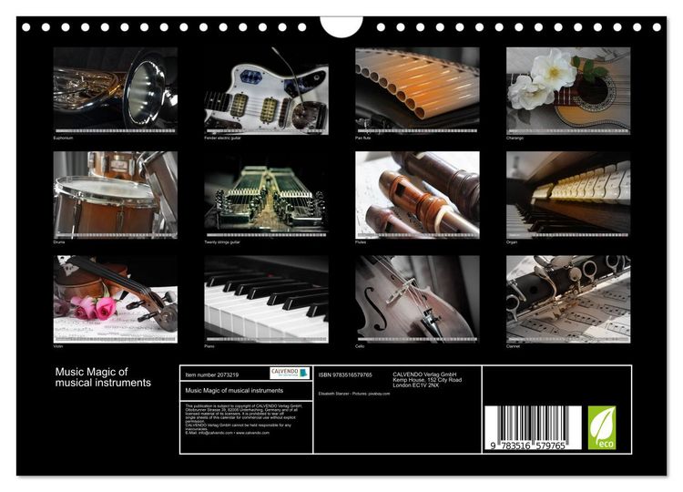 Produktbild: Music Magic of musical instruments (Wall Calendar 2026 DIN A4 landscape), CALVENDO 12 Month Wall Calendar