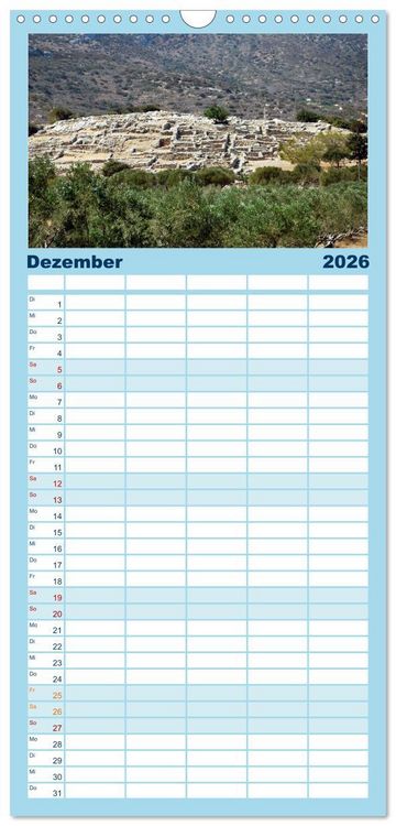 Produktbild: Familienplaner 2026 - Kreta - Griechischer Inseltraum mit 5 Spalten (Wandkalender, 21 x 45 cm) CALVENDO