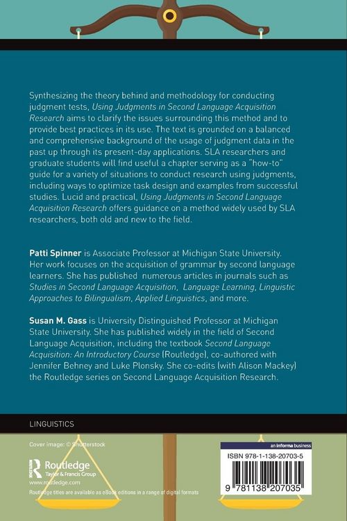 Produktbild: Using Judgments in Second Language Acquisition Research