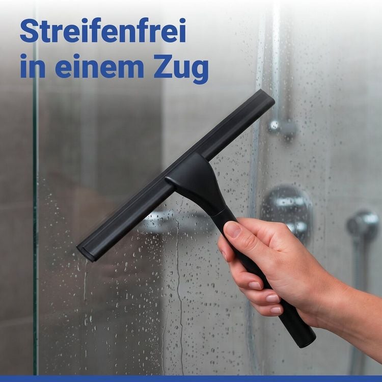 Produktbild: Vacuum-Loc&reg; Duschabzieher Schwarz, aus rostfreiem Edelstahl
