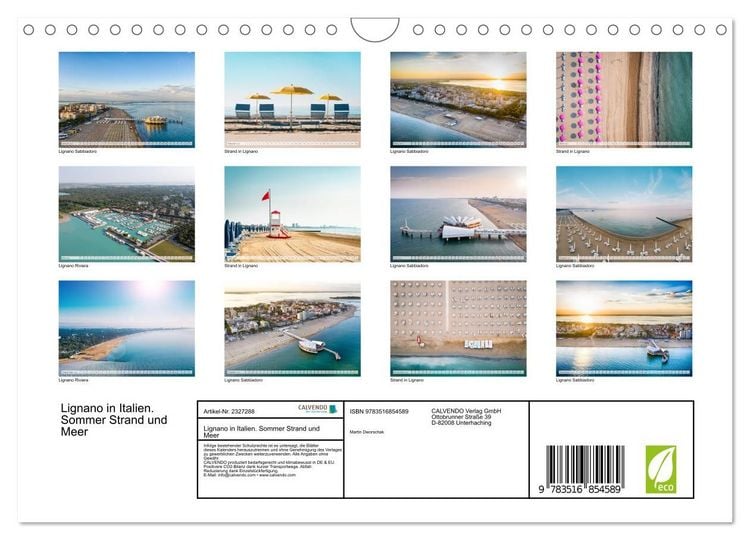 Produktbild: Lignano in Italien. Sommer Strand und Meer (Wandkalender 2027 DIN A4 quer), CALVENDO Monatskalender