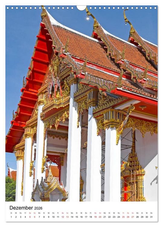 Produktbild: Wat Chalong - Tempel mit ganz speziellem Charme (Wandkalender 2026 DIN A3 hoch), CALVENDO Monatskalender
