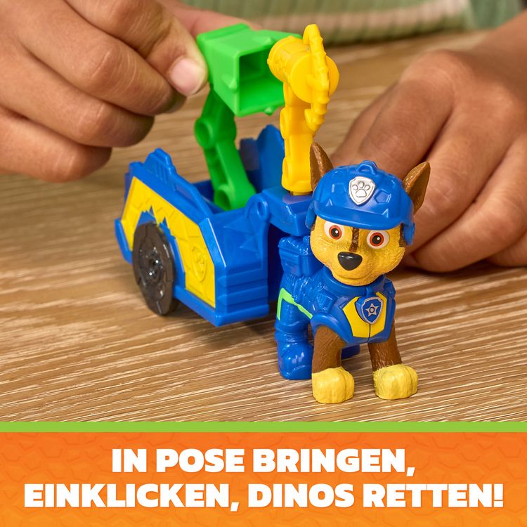 Produktbild: PAW Patrol: Der Dino Film, Chase' Dino Werkzeug-Pack, Chase-Figur mit Anh&auml;nger und Werkzeugen