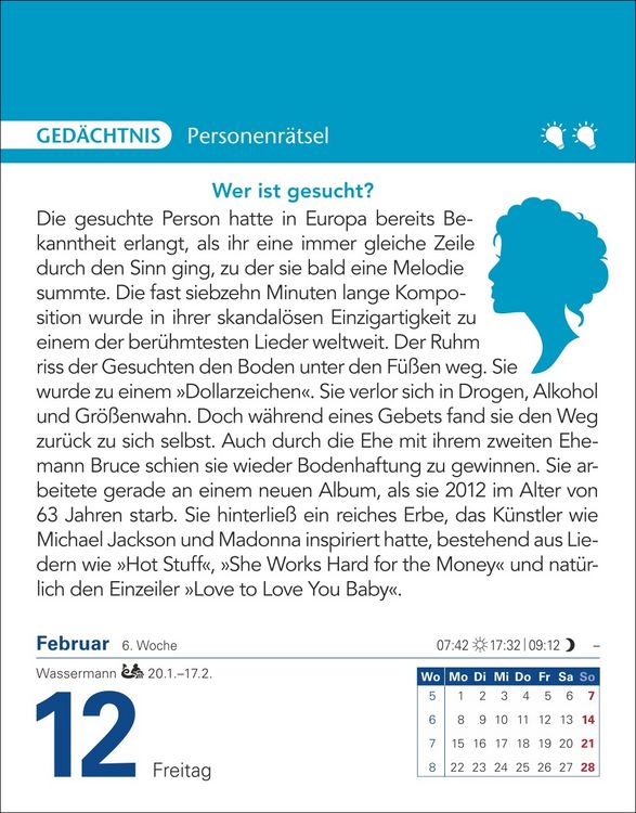 Produktbild: Brain Jogging Tagesabrei&szlig;kalender 2027 - Ged&auml;chtnis, Konzentration, Logik