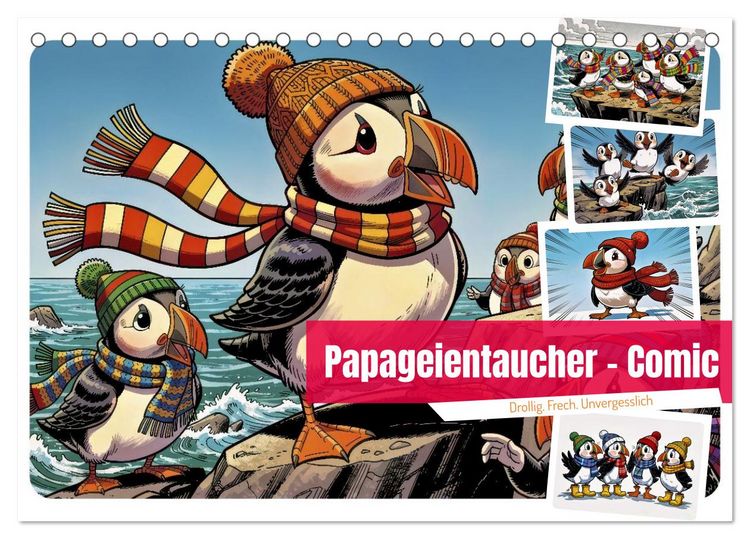 Produktbild: Papageientaucher - Comic (Tischkalender 2027 DIN A5 quer), CALVENDO Monatskalender