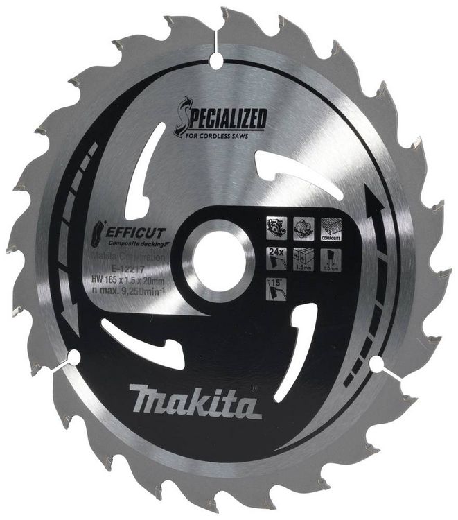 Produktbild: Makita E-12217 Kreiss&auml;geblatt 165 x 20 x 1.5mm Z&auml;hneanzahl: 24 1St.