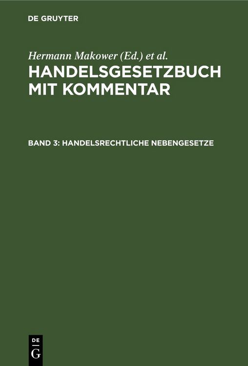 Produktbild: Handelsgesetzbuch mit Kommentar / Handelsrechtliche Nebengesetze
