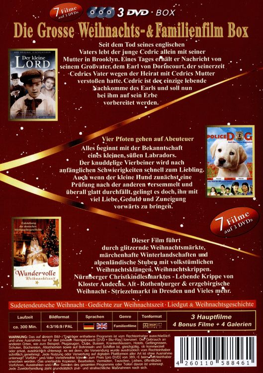 Produktbild: Die gro&szlig;e Weihnachts- & Familienfilmbox [3 DVDs]