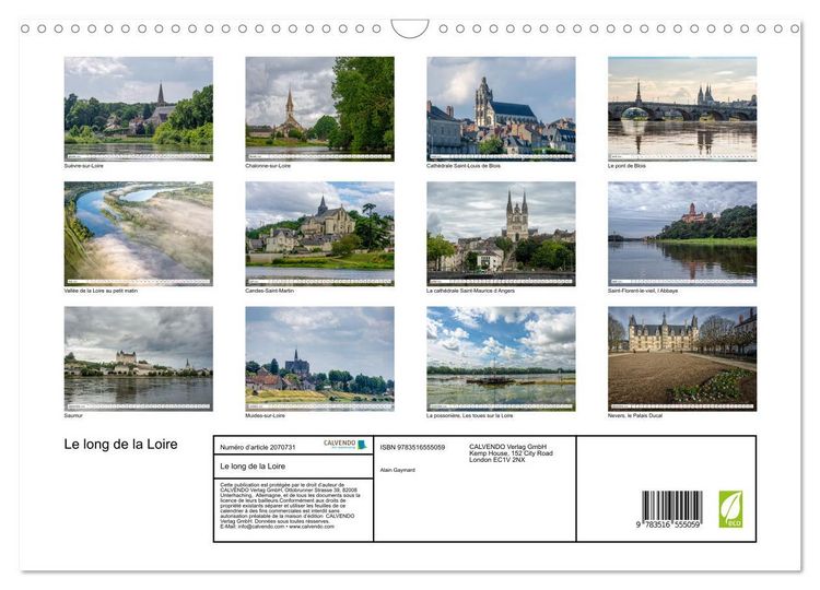 Produktbild: Le long de la Loire (Calendrier mural 2026 DIN A3 vertical), CALVENDO calendrier mensuel