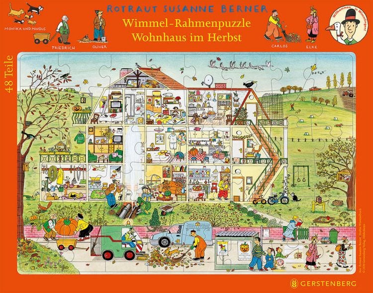 Produktbild: Wimmel-Rahmenpuzzle Herbst Motiv Wohnhaus