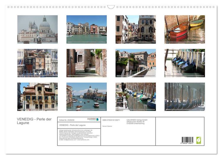 Produktbild: VENEDIG - Perle der Lagune (Wandkalender 2026 DIN A2 quer), CALVENDO Monatskalender
