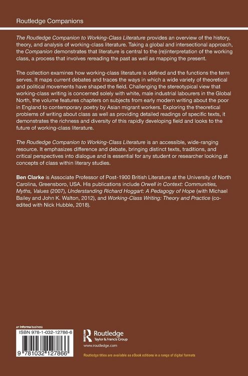 Produktbild: The Routledge Companion to Working-Class Literature