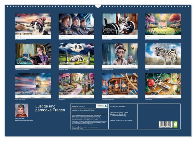 Produktbild: Lustige und paradoxe Fragen (Wandkalender 2026 DIN A2 quer), CALVENDO Monatskalender