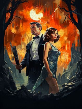 Produktbild: CALVENDO Puzzle Wie ein Spion in der Nacht - historisches Filmplakat zu einem Film, der nie gedreht wurde | 1000 Teile Lege-Gr&ouml;&szlig;e 64x48cm Foto-Puzzle