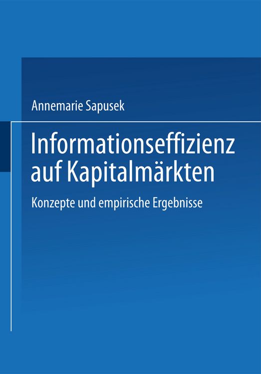 Produktbild: Informationseffizienz auf Kapitalm&auml;rkten