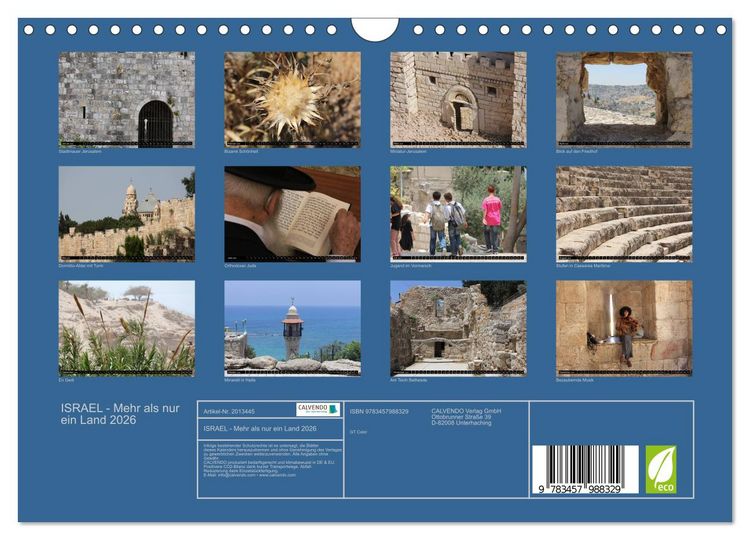 Produktbild: ISRAEL - Mehr als nur ein Land 2026 (Wandkalender 2026 DIN A4 quer), CALVENDO Monatskalender