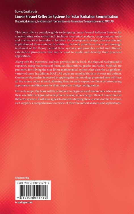 Produktbild: Linear Fresnel Reflector Systems for Solar Radiation Concentration