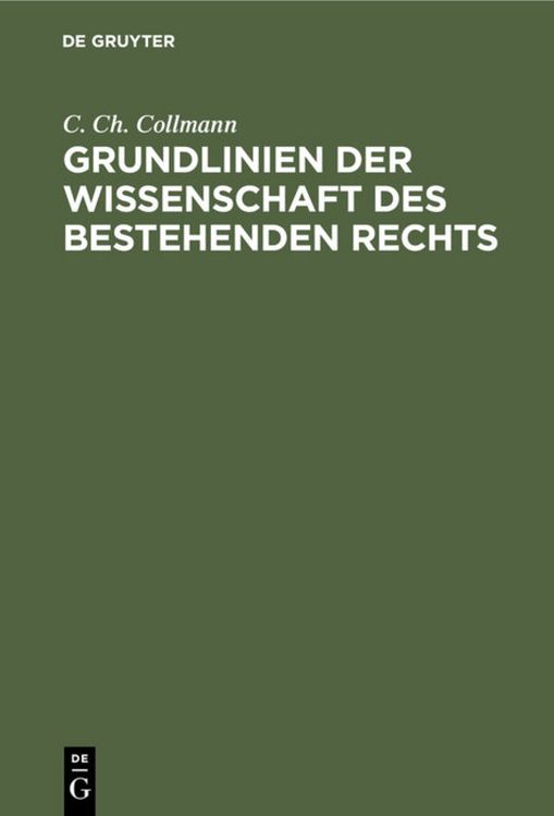 Produktbild: Grundlinien der Wissenschaft des bestehenden Rechts