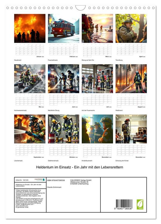 Produktbild: Heldentum im Einsatz - Ein Jahr mit den Lebensrettern (Wandkalender 2026 DIN A3 hoch), CALVENDO Monatskalender